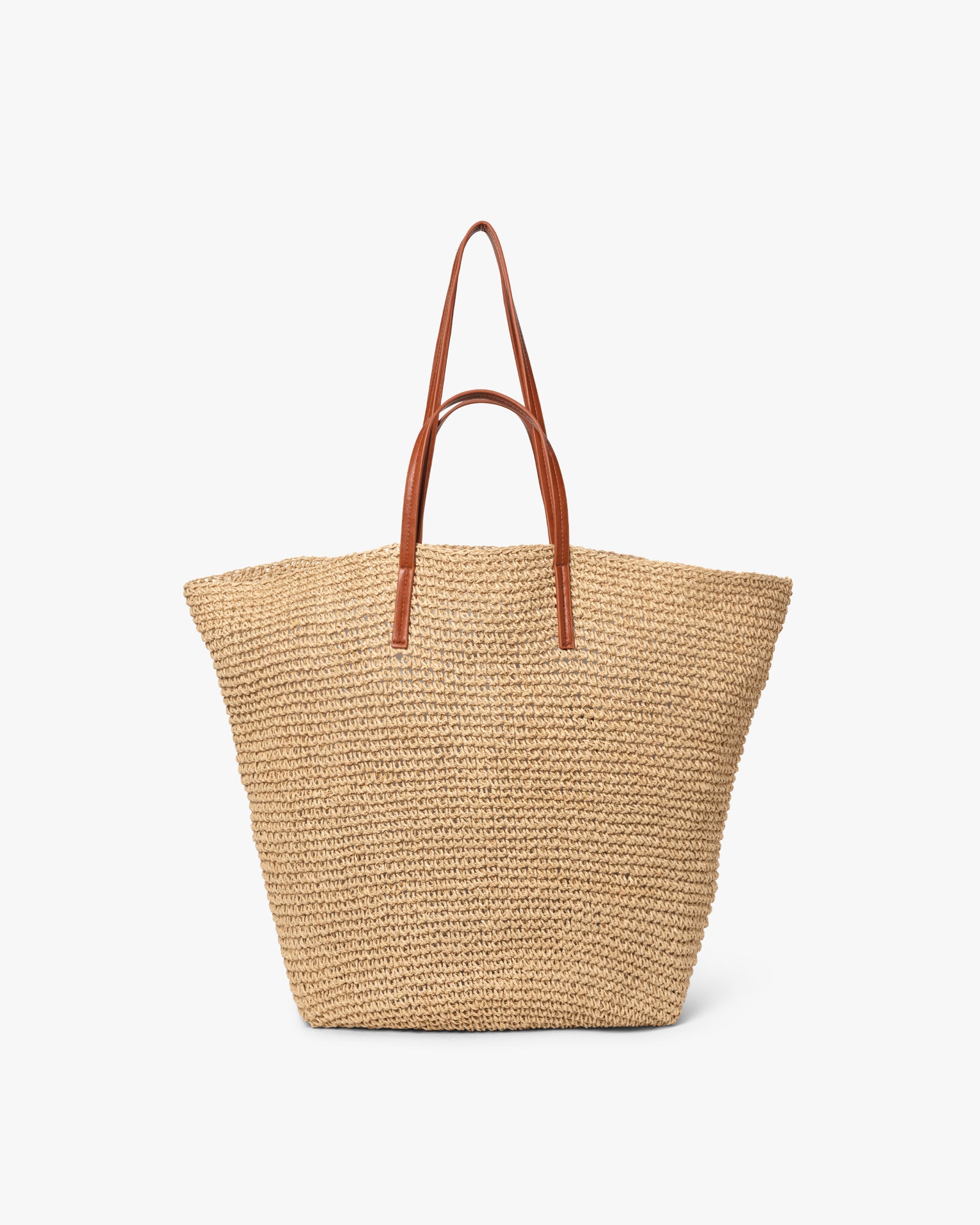 Large Natural Straw Skuldertaske