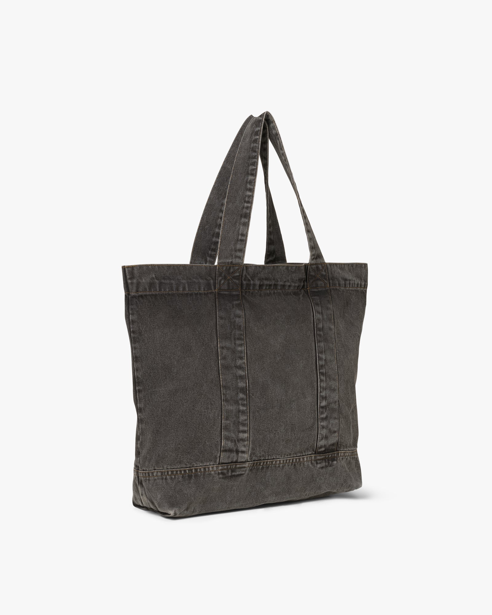 Large Washed Denim Skuldertaske