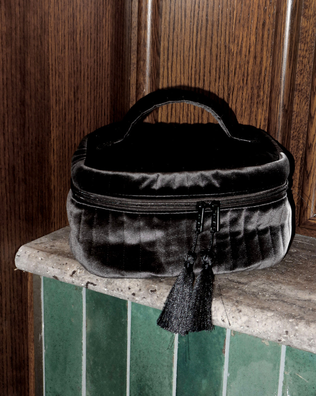 Medium Soft Padded Velour Kosmetikkmappe